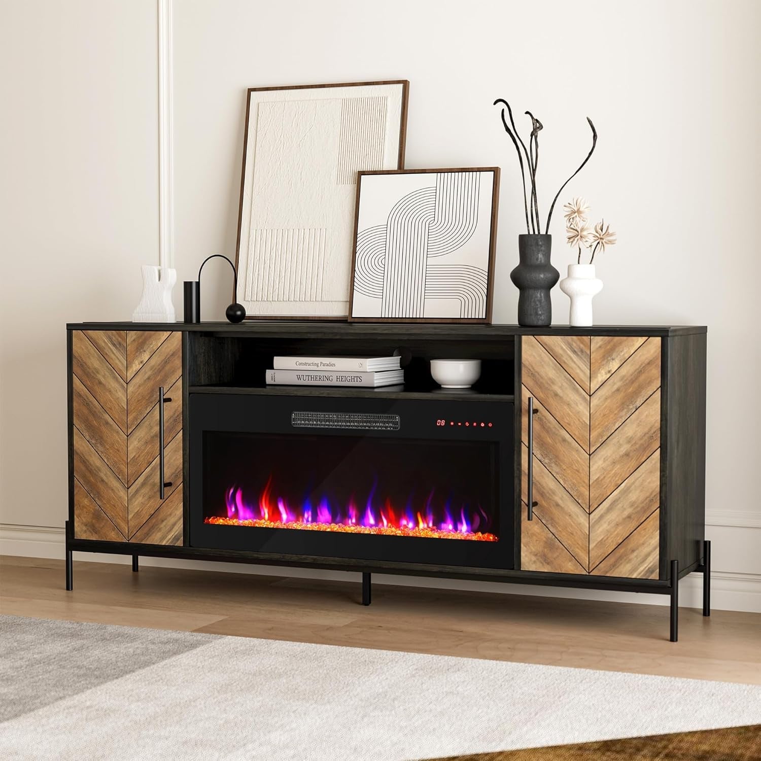 The Roe Electric Fireplace Heater/Entertainment Center