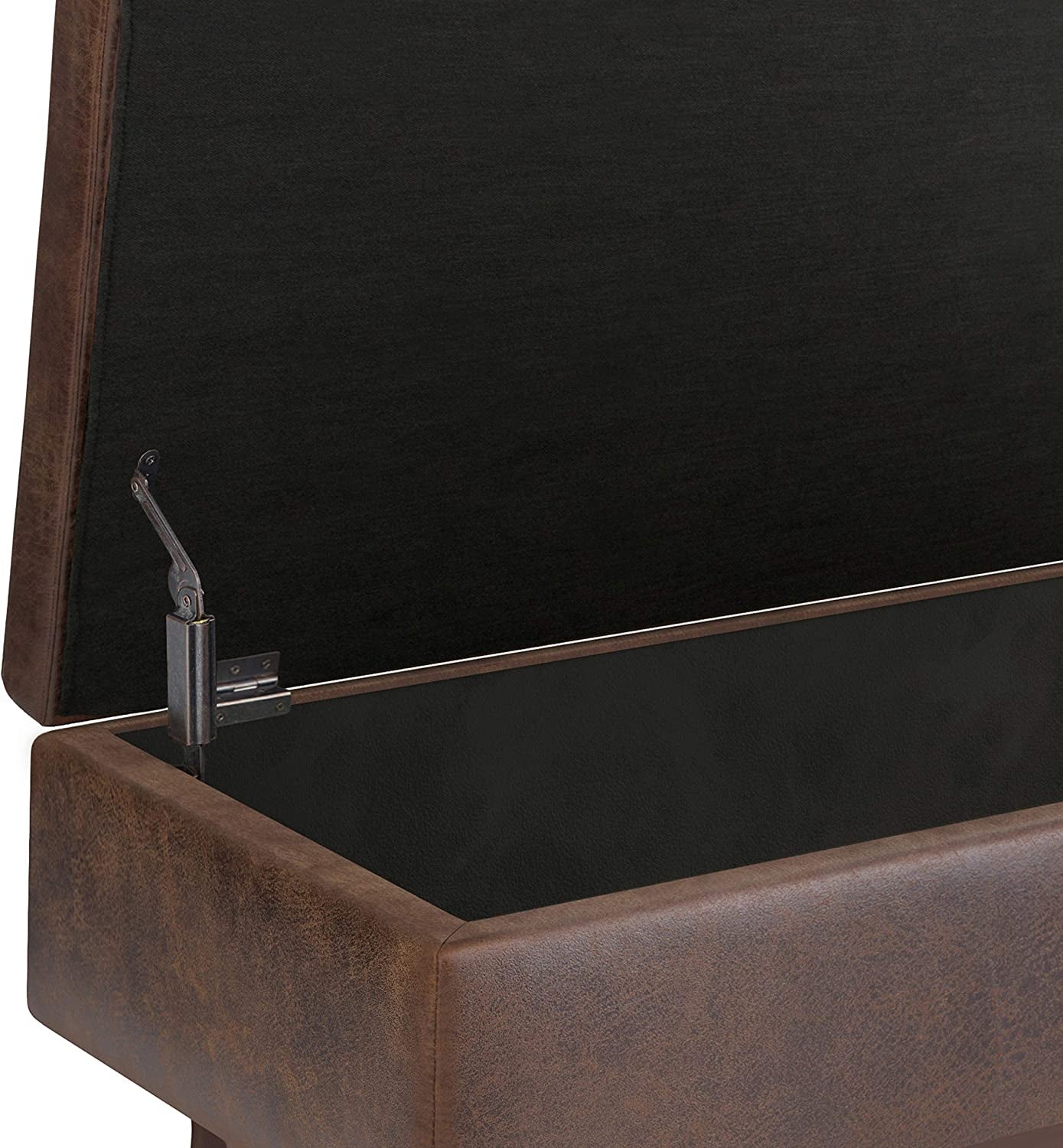 The Stella Mid Century Modern Storage Ottoman in Chestnut Brown