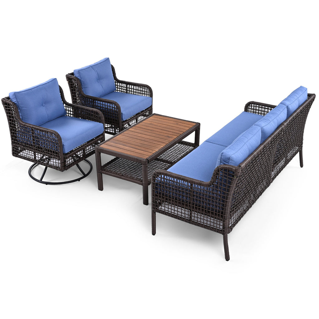 The Éclat 4-Piece Outdoor Patio Set with Swivel Chairs