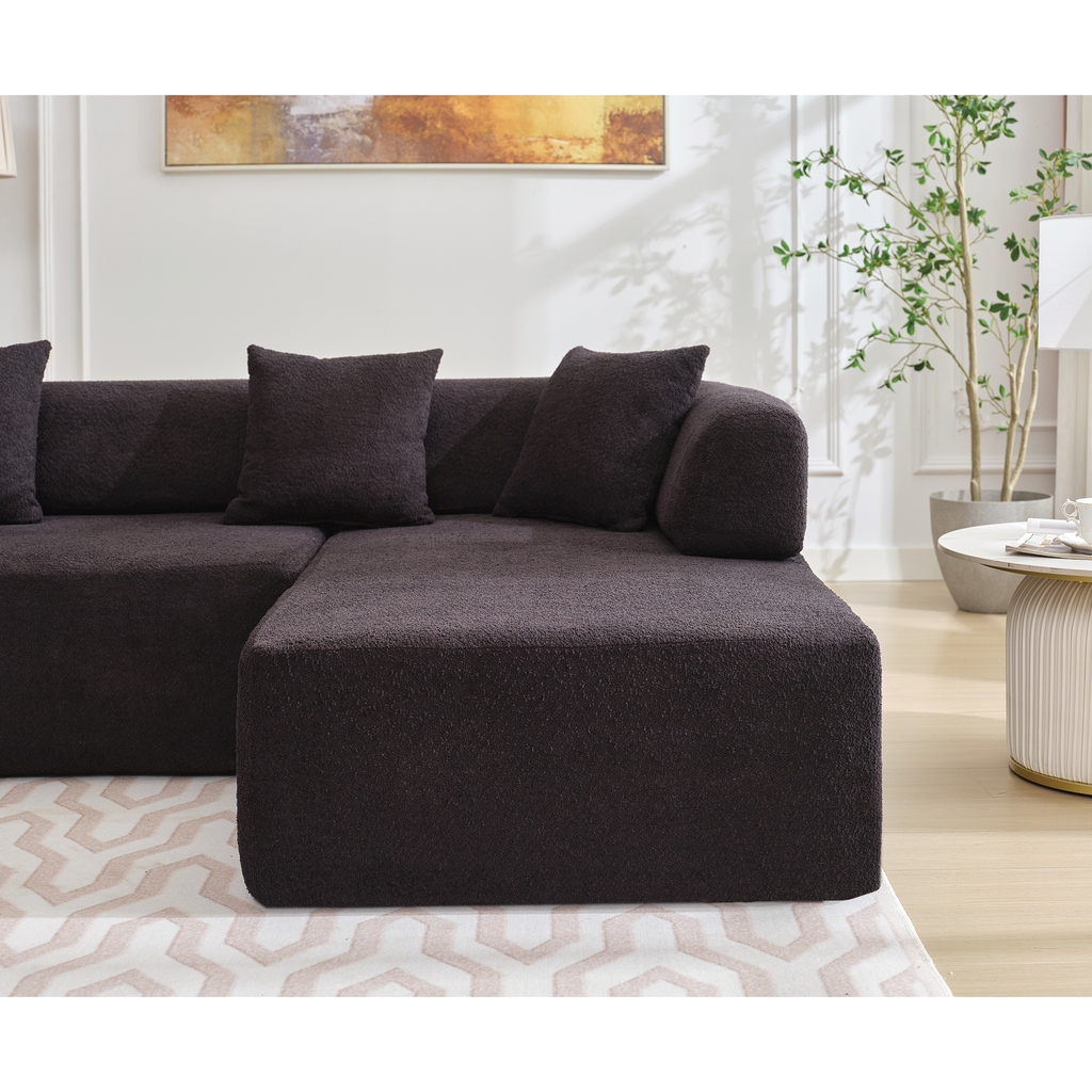 The Desiree Modern Minimalist L-Shape Couch Black