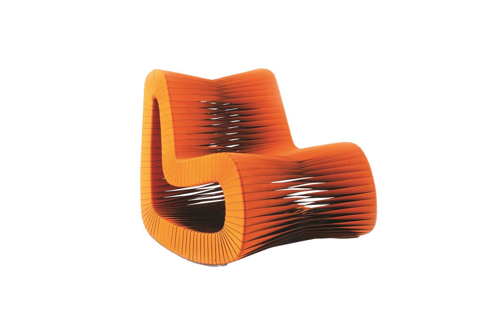 The Windsor Seat Belt Rocking Chair Orange