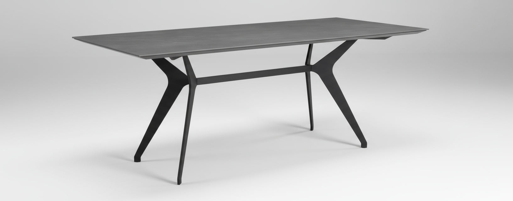 Daniele Dining Table-Grey Top/Black Matte Base