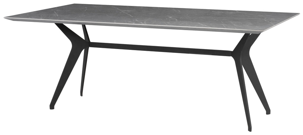 Daniele Dining Table-Grey Top/Black Matte Base