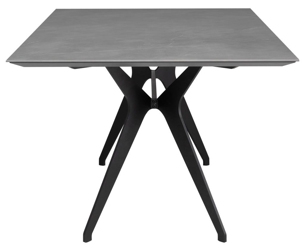 Daniele Dining Table-Grey Top/Black Matte Base