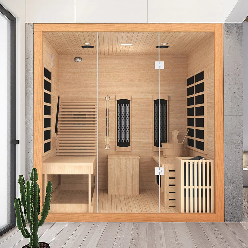 The Rize Luxury Solid Wood Sauna with Dual System