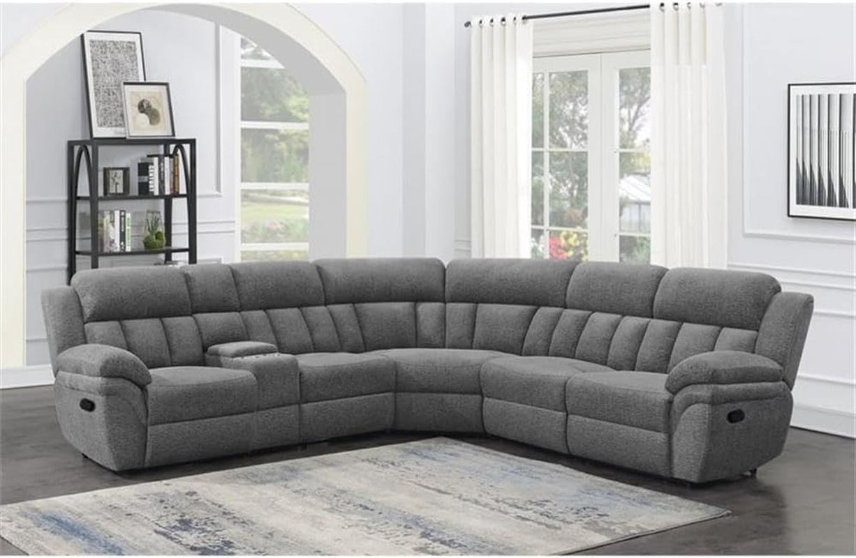 The Savoy Bahrain 6-Piece Charcoal Motion Sectional Sofa