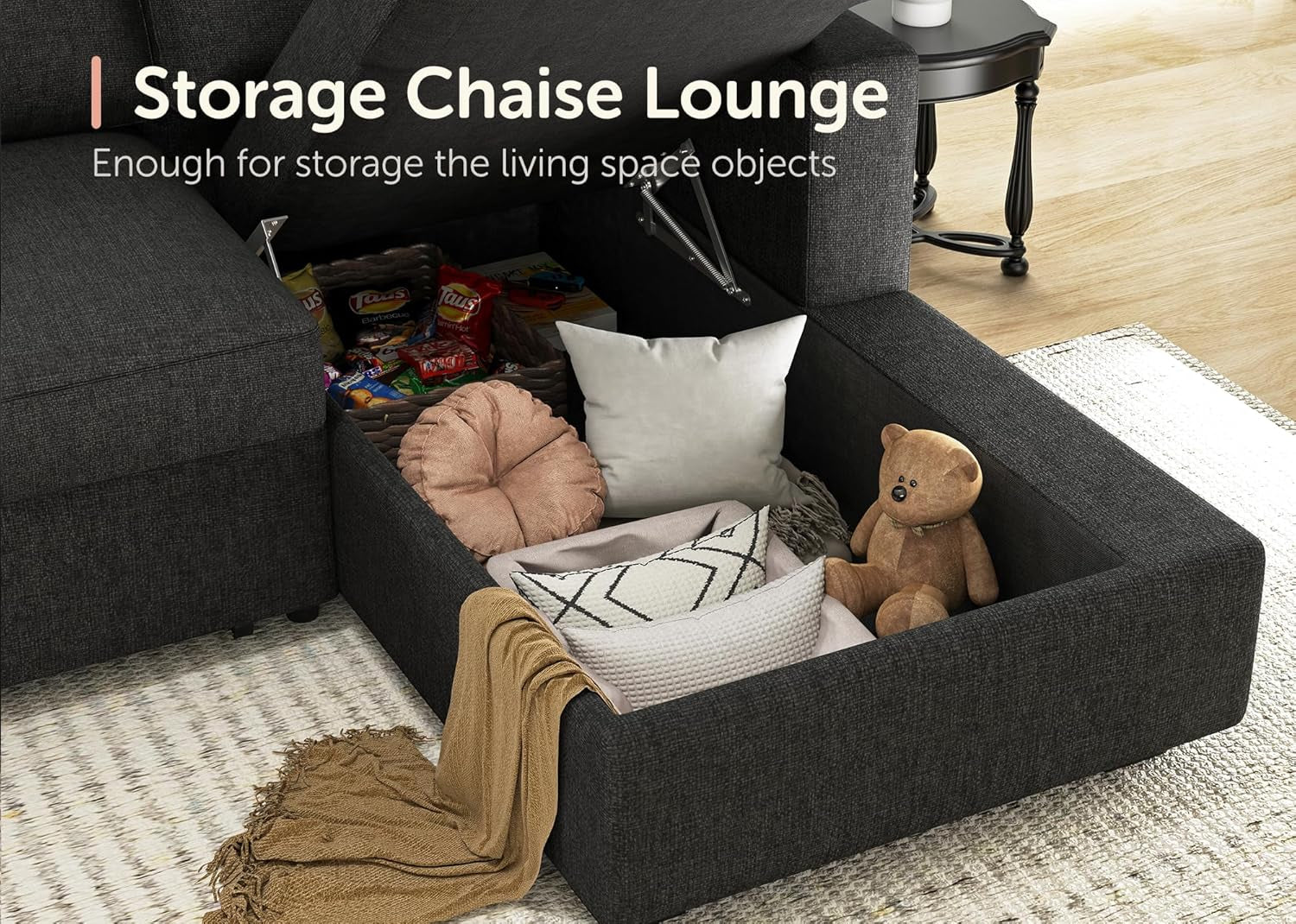 Maison Élégance Sectional Sofa with Pull Out Bed Reversible