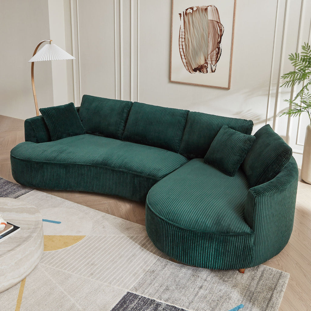 The Savoy Green Corduroy Sectional Sofa