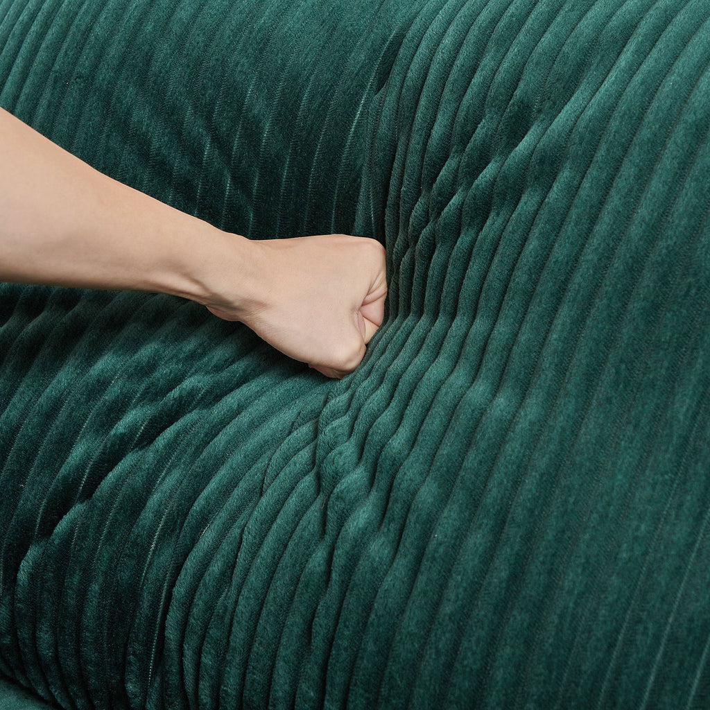The Savoy Green Corduroy Sectional Sofa
