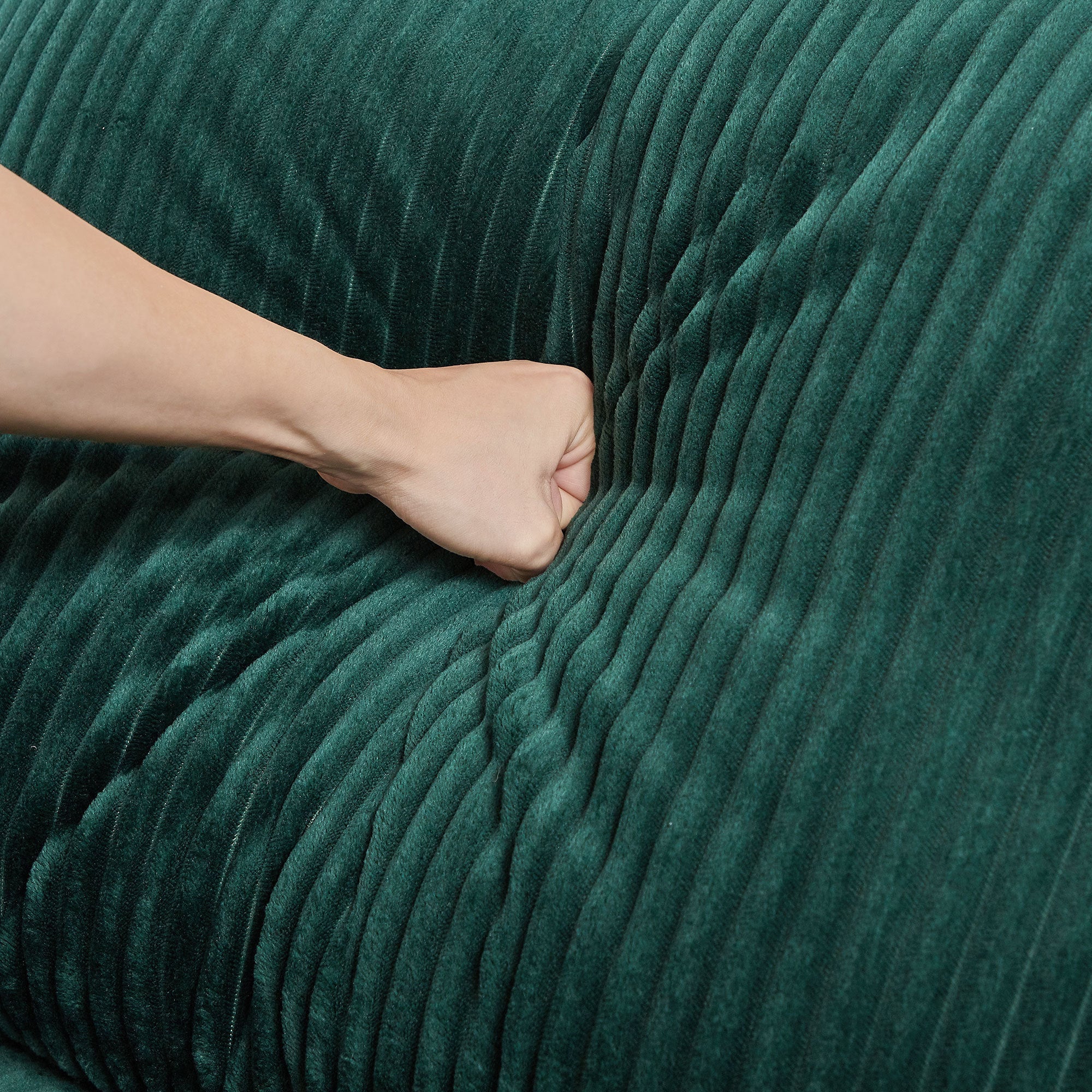 The Savoy Green Corduroy Sectional Sofa