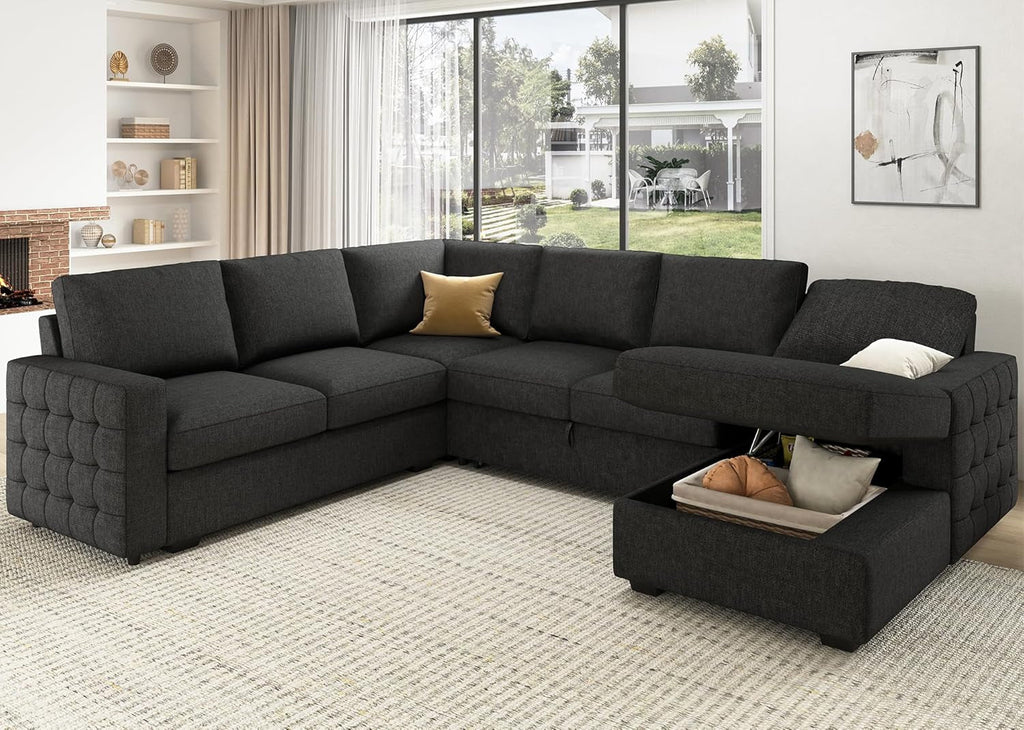 Maison Élégance Sectional Sofa with Pull Out Bed Reversible