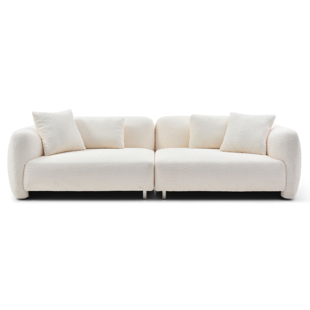 The Monarch Teddy Bouclé Couch with 4 Pillows