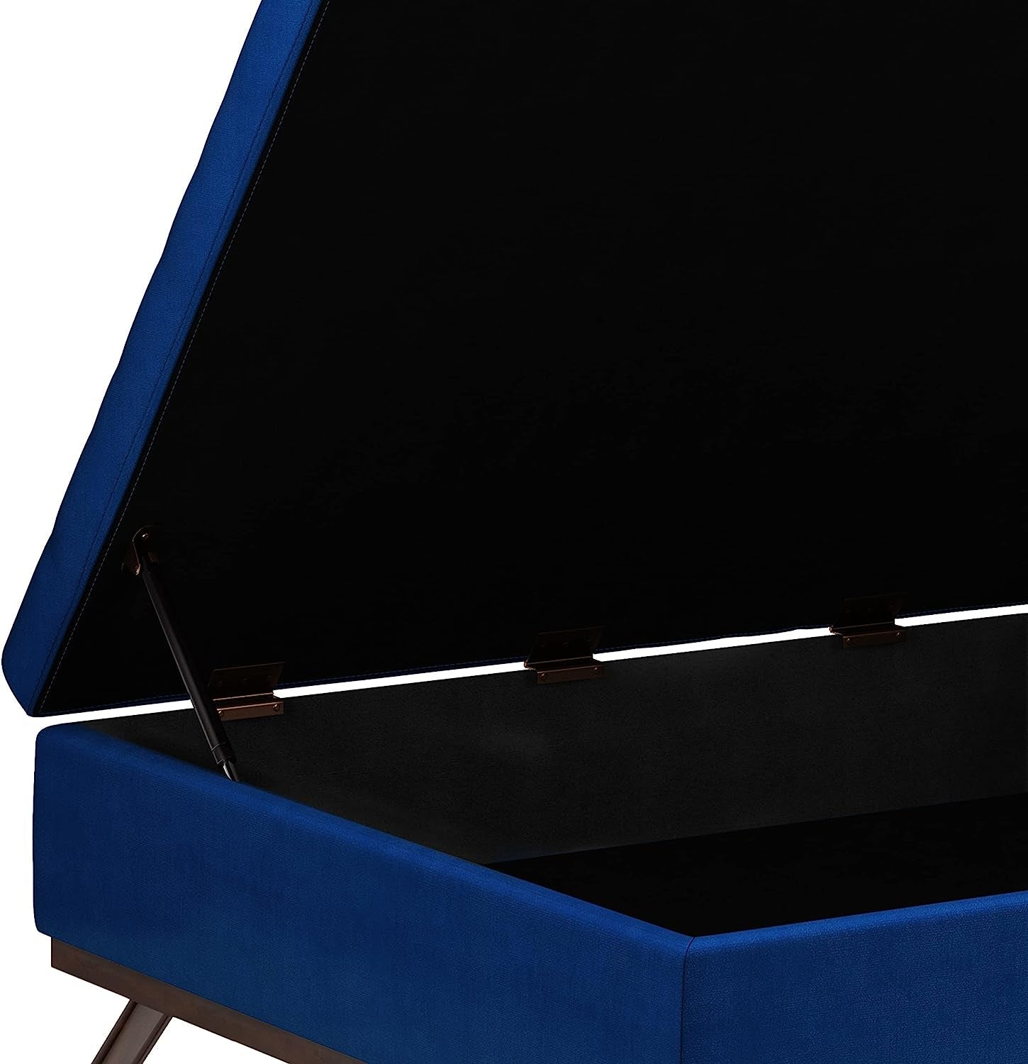 Mid Century Modern Blue Velvet Coffee Table