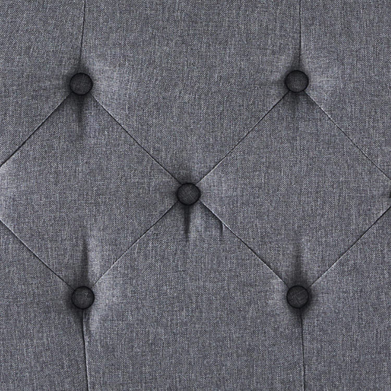 The Horizon Button-Tufted Ottoman with Storage - Grey