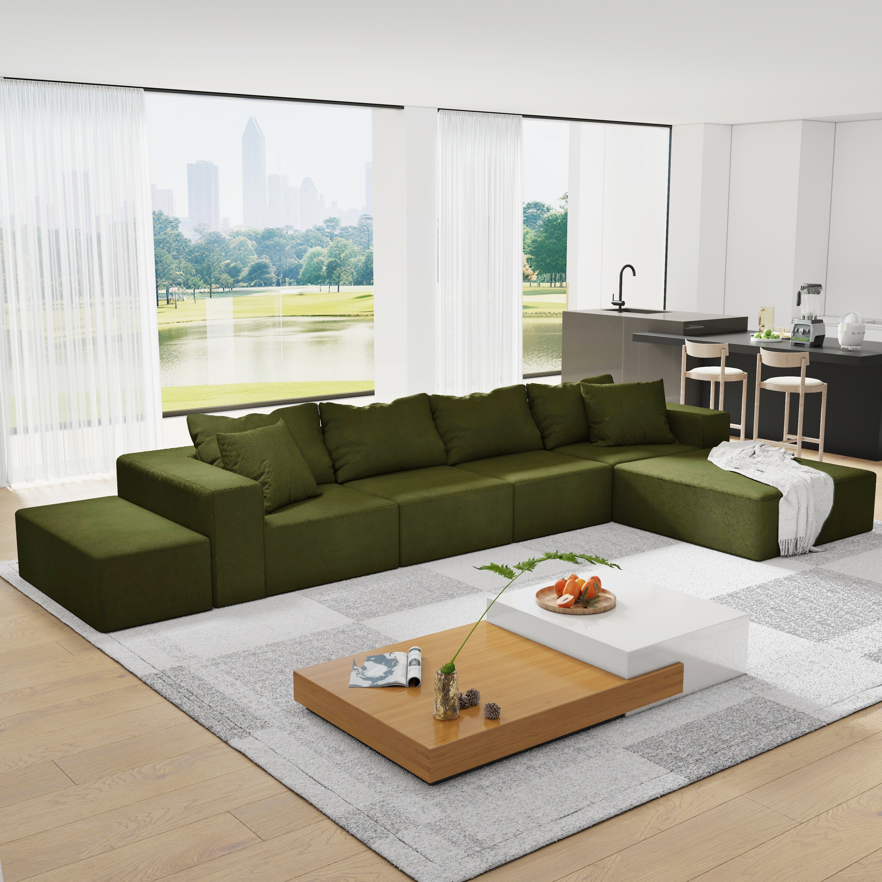 The Horizon Modern L-Shaped Sectional Sofa