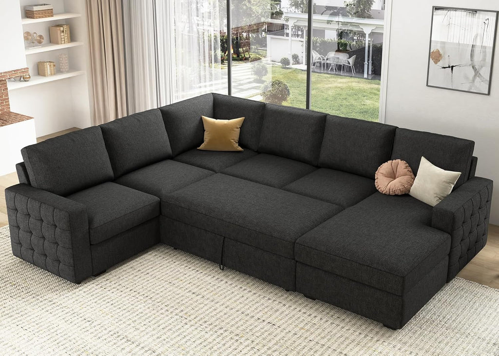 Maison Élégance Sectional Sofa with Pull Out Bed Reversible