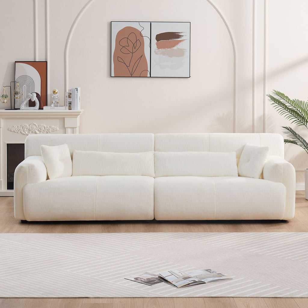 Soft Thick Fuzzy Faux Rabbit Fur Sofa