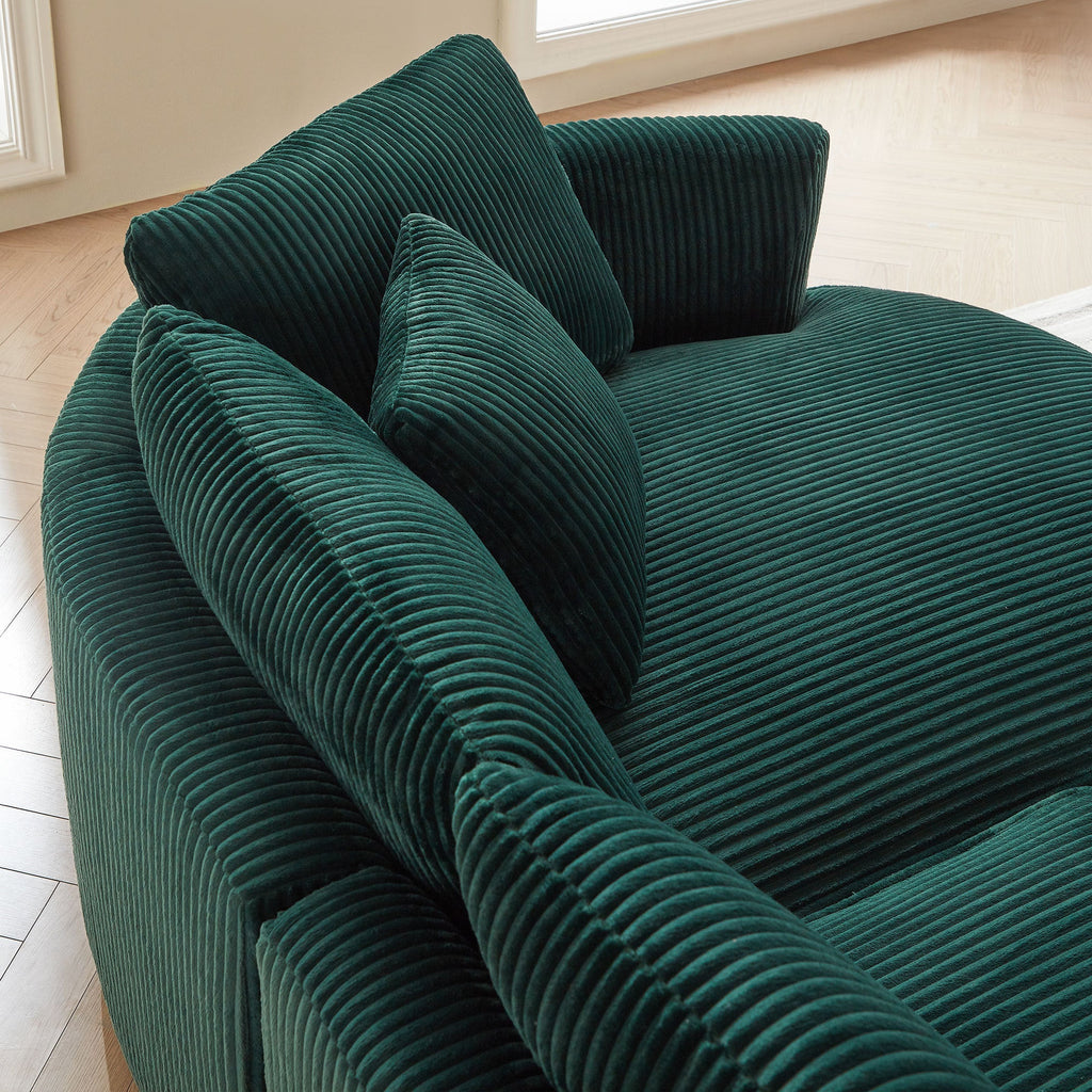 The Savoy Green Corduroy Sectional Sofa