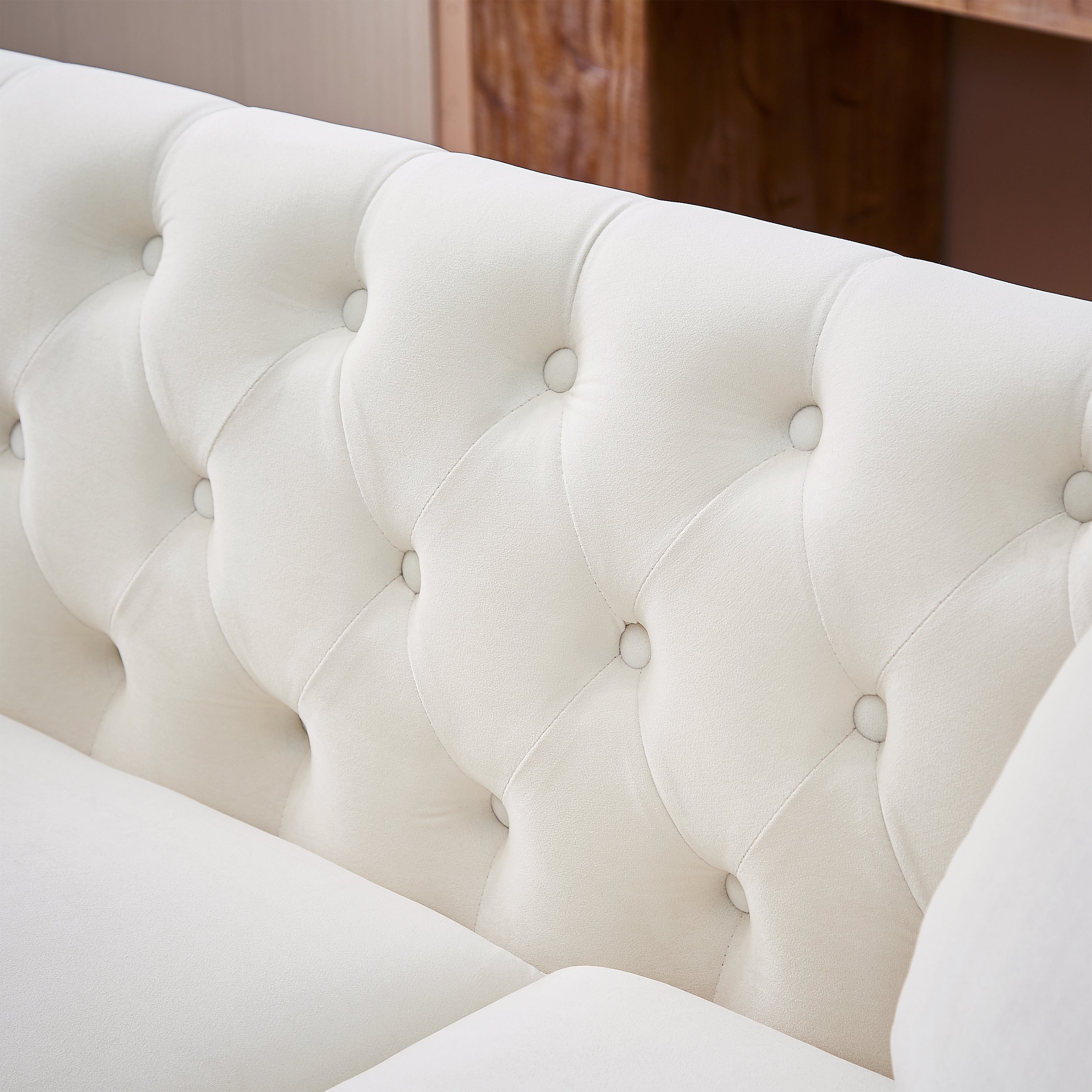 The Monarch Luxury L-Shaped Sectional Sofa Beige