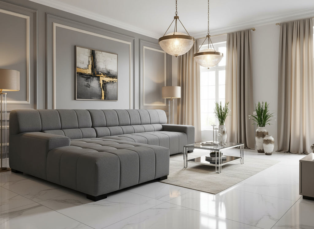 The Jazzmore Modern Sectional Sofa Dark Gray