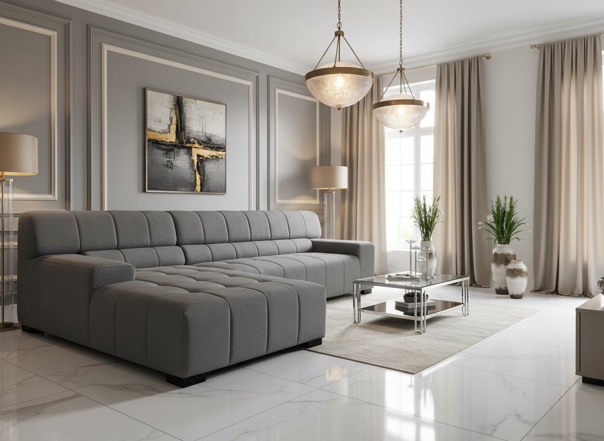 The Jazzmore Modern Sectional Sofa Dark Gray