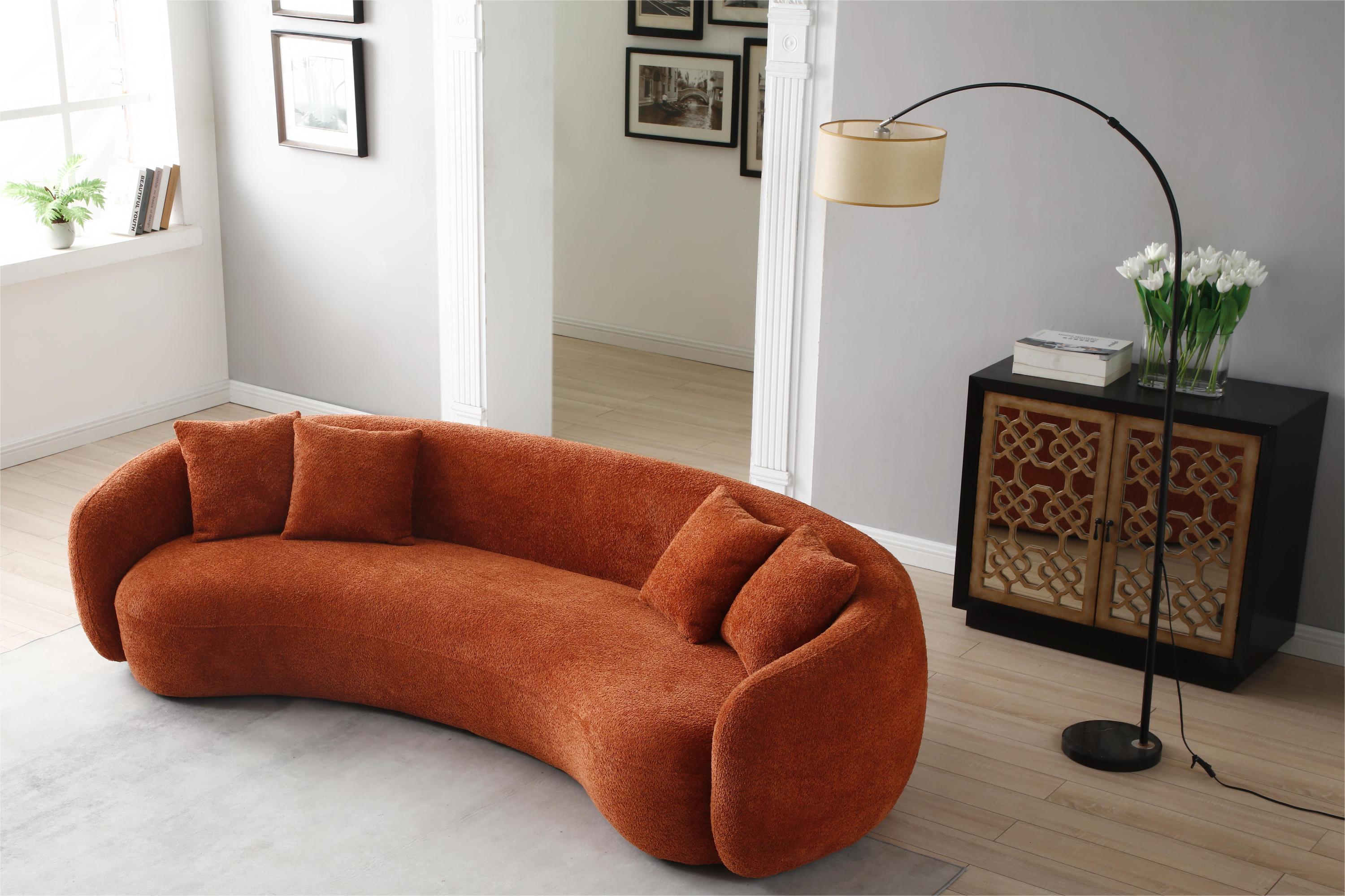 The Desiree Modern Living Room Sofa Sectional Orange