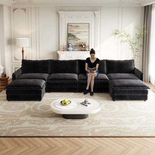 The Silva Corduroy Fabric 4-Seater Cloud Couch