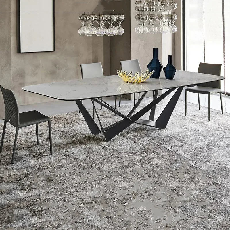 The Terrace Modern Marble Dining Room Table Set