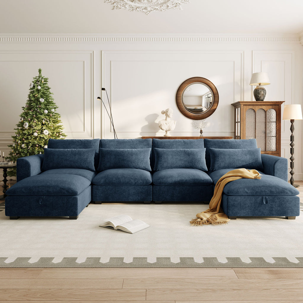 The Daniels U-shaped Transformable Modular Sofa with Two Ottomans