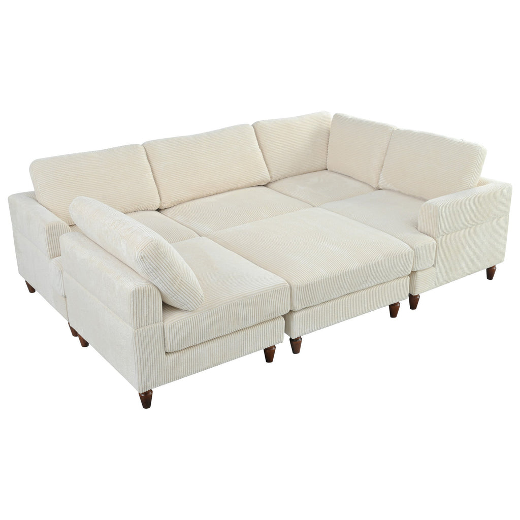 The Valentina Modular L-Shaped Sectional Sofa with Ottoman