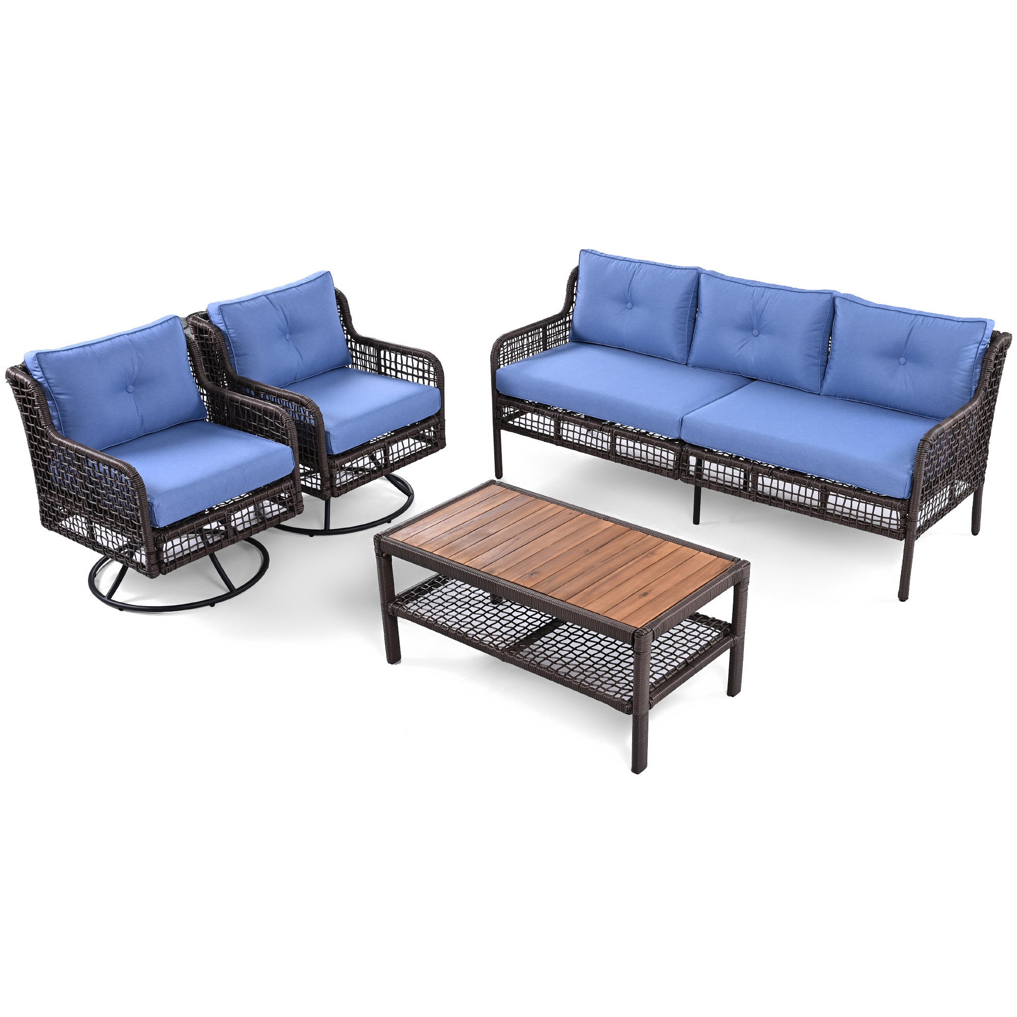 The Éclat 4-Piece Outdoor Patio Set with Swivel Chairs