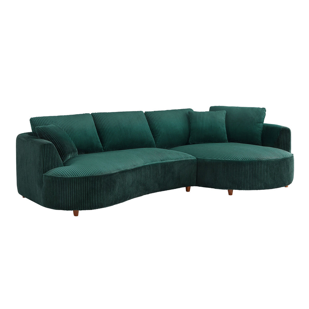 The Savoy Green Corduroy Sectional Sofa