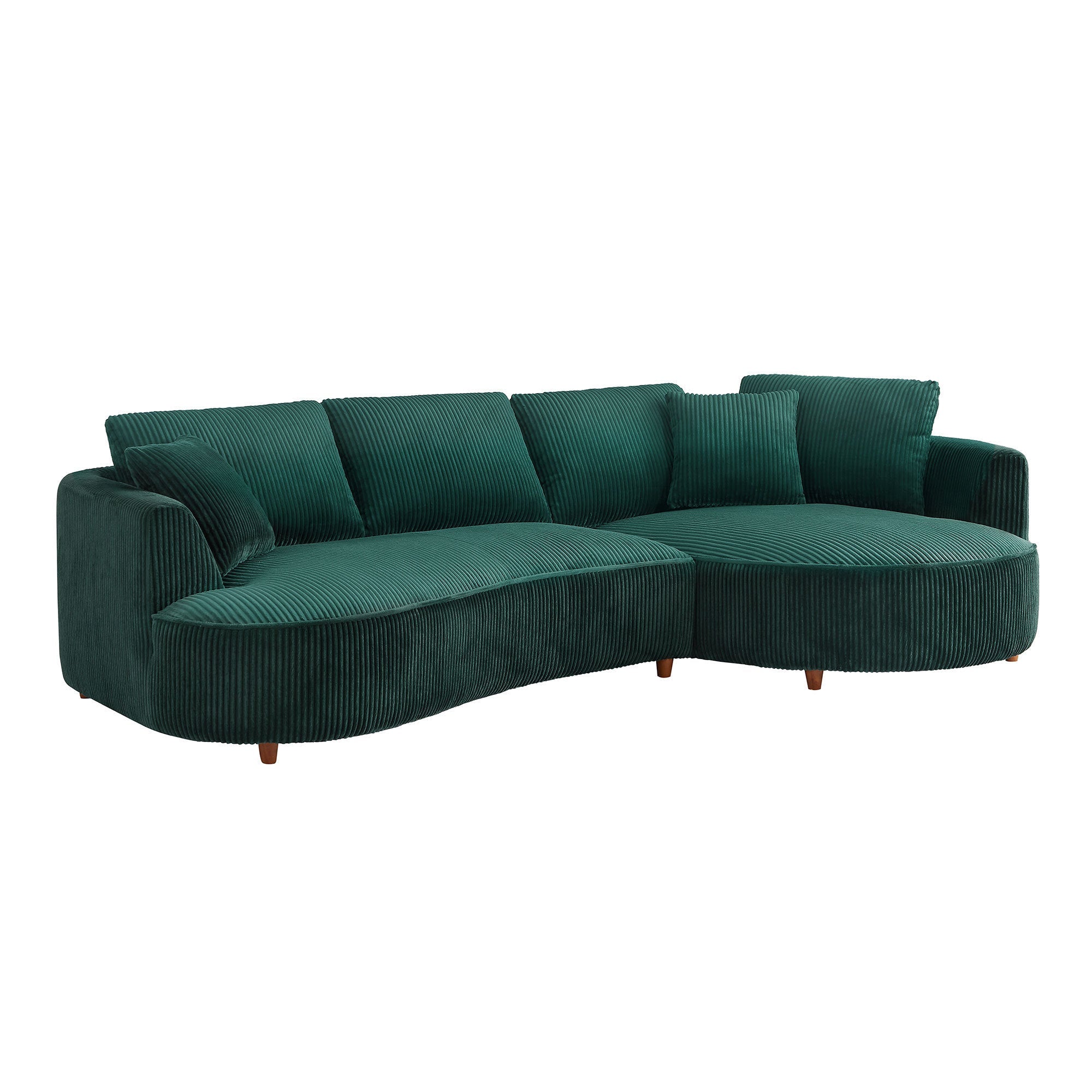 The Savoy Green Corduroy Sectional Sofa