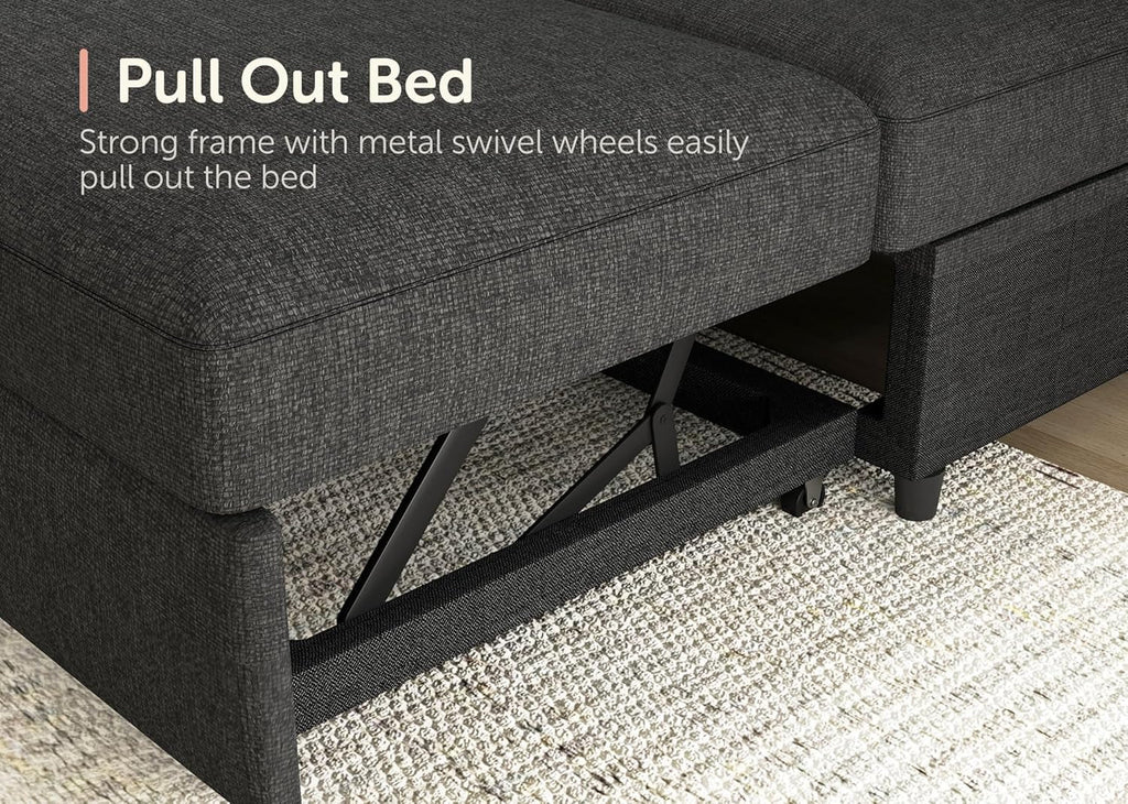 Maison Élégance Sectional Sofa with Pull Out Bed Reversible