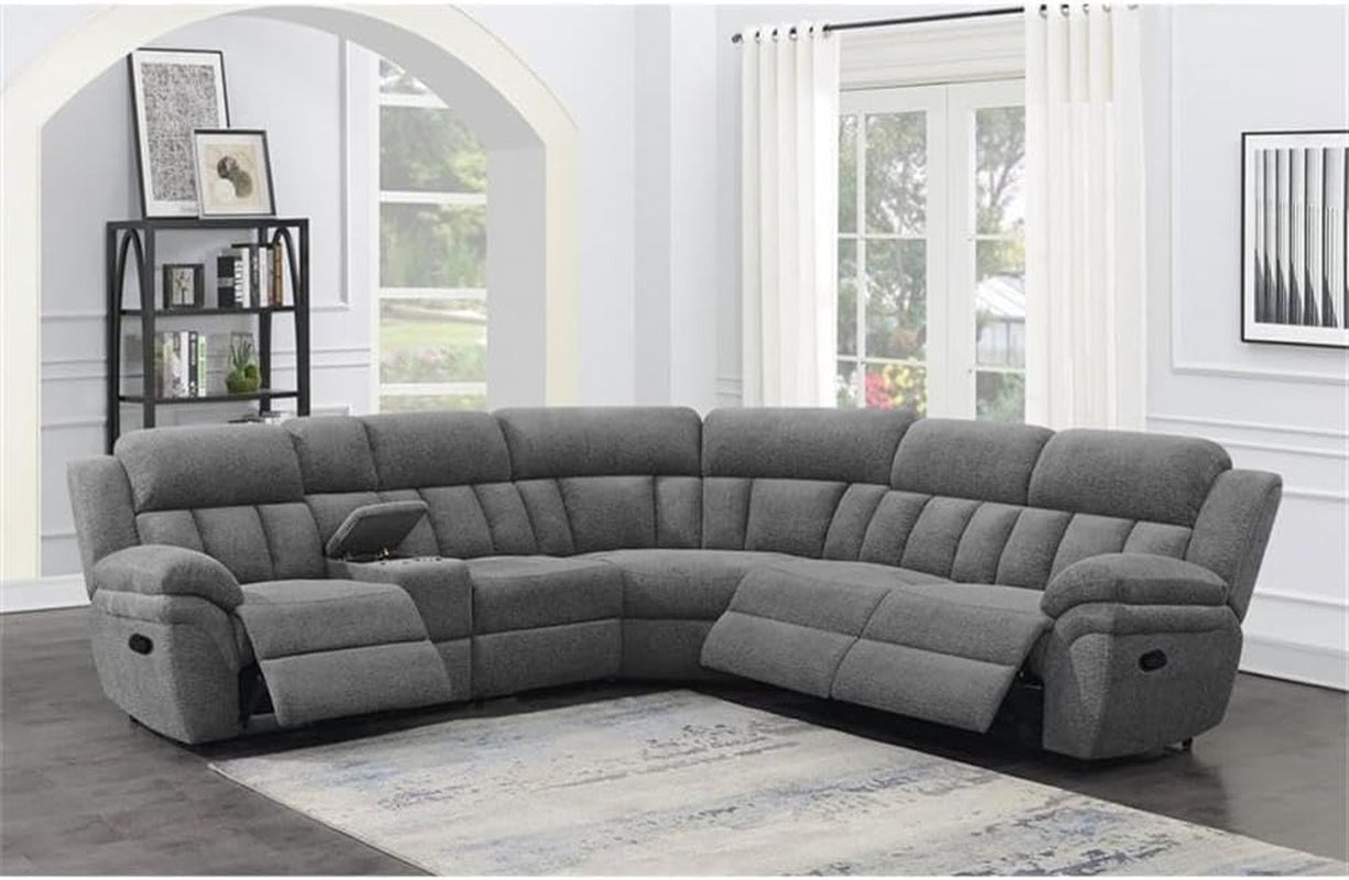 The Savoy Bahrain 6-Piece Charcoal Motion Sectional Sofa