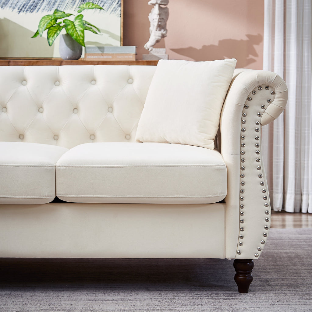 The Monarch Luxury L-Shaped Sectional Sofa Beige