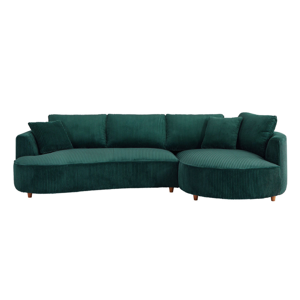 The Savoy Green Corduroy Sectional Sofa