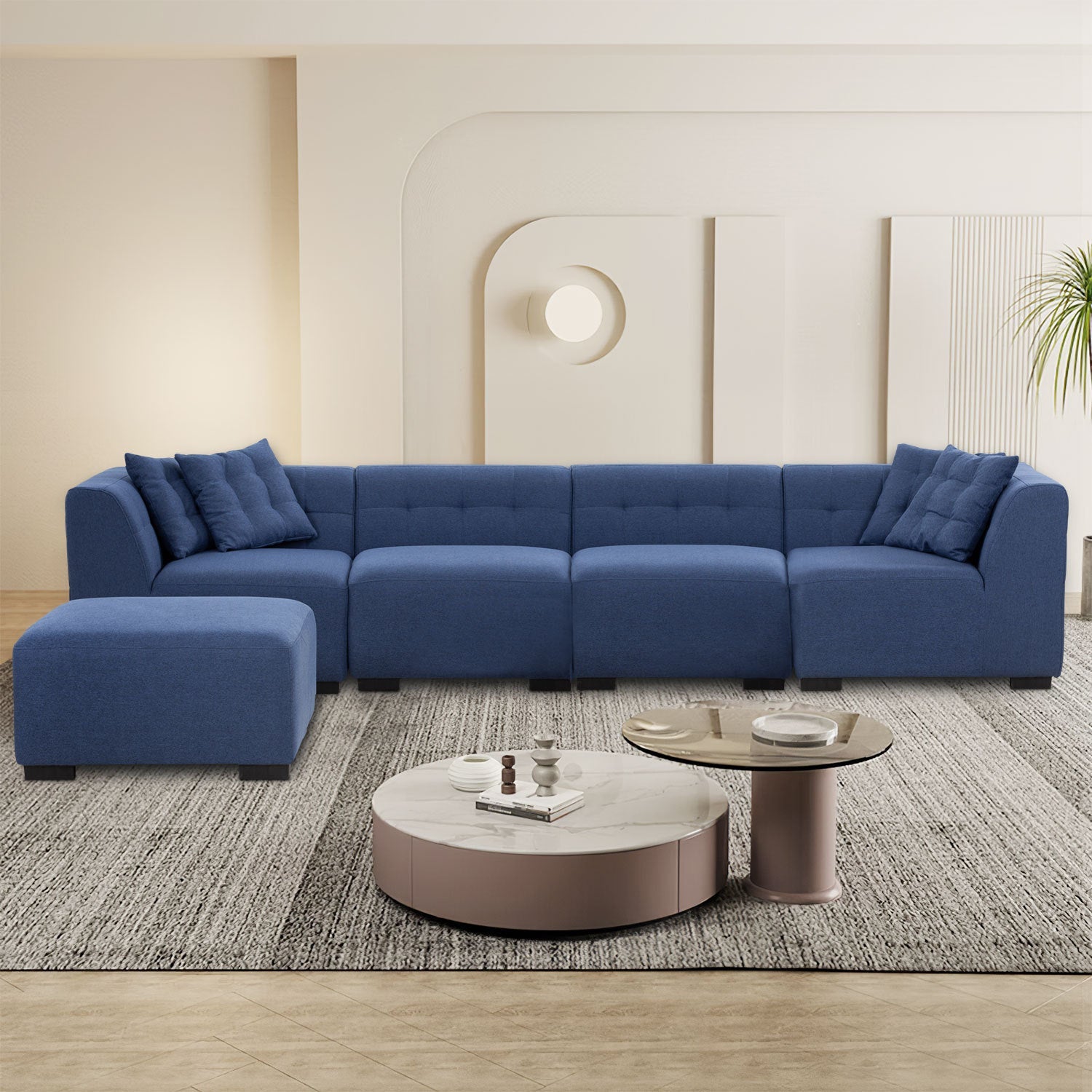 Darla Modern Sectional Sofa with Ottoman Combination