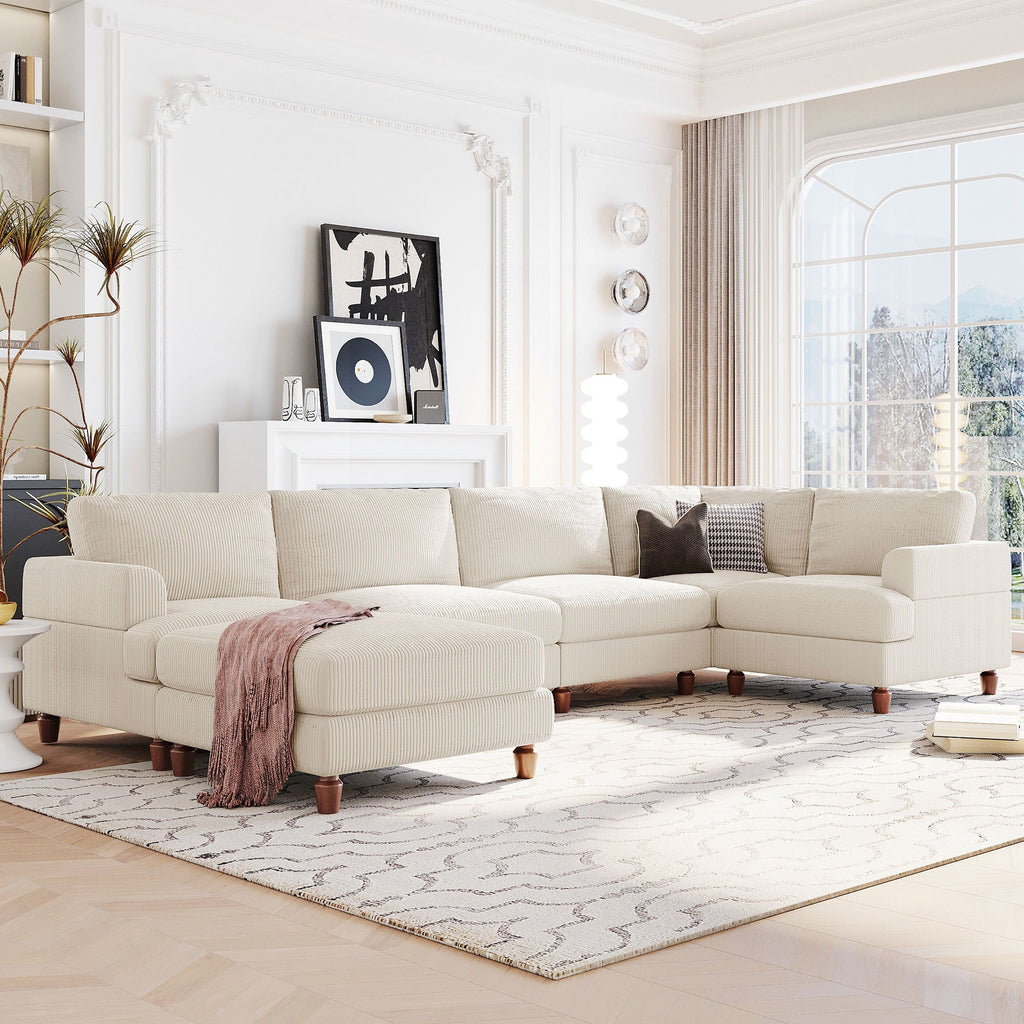The Valentina Modular L-Shaped Sectional Sofa with Ottoman