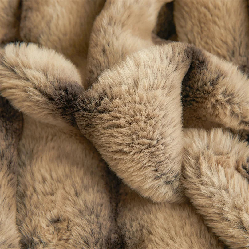 Faux Rabbit Fur Thickened Throw Blanket