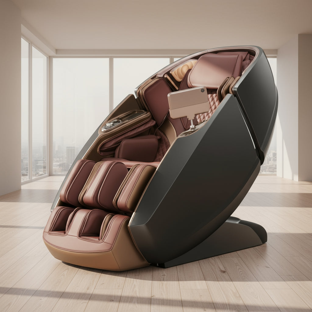 The Linx Genuine Leather Full Body Massage Chair Rolling 4D with Wireless Remote Control