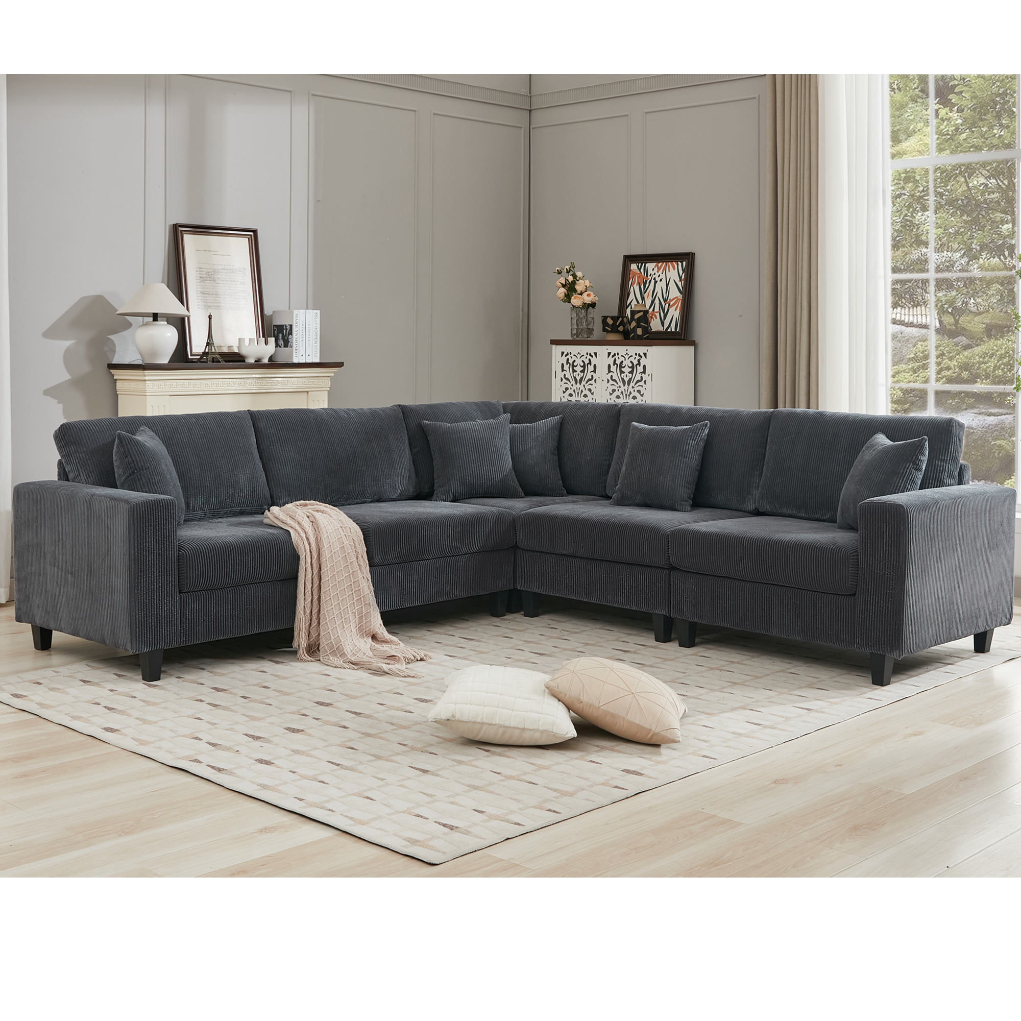 The Destiny Modern L-Shaped Modular Sectional Sofa