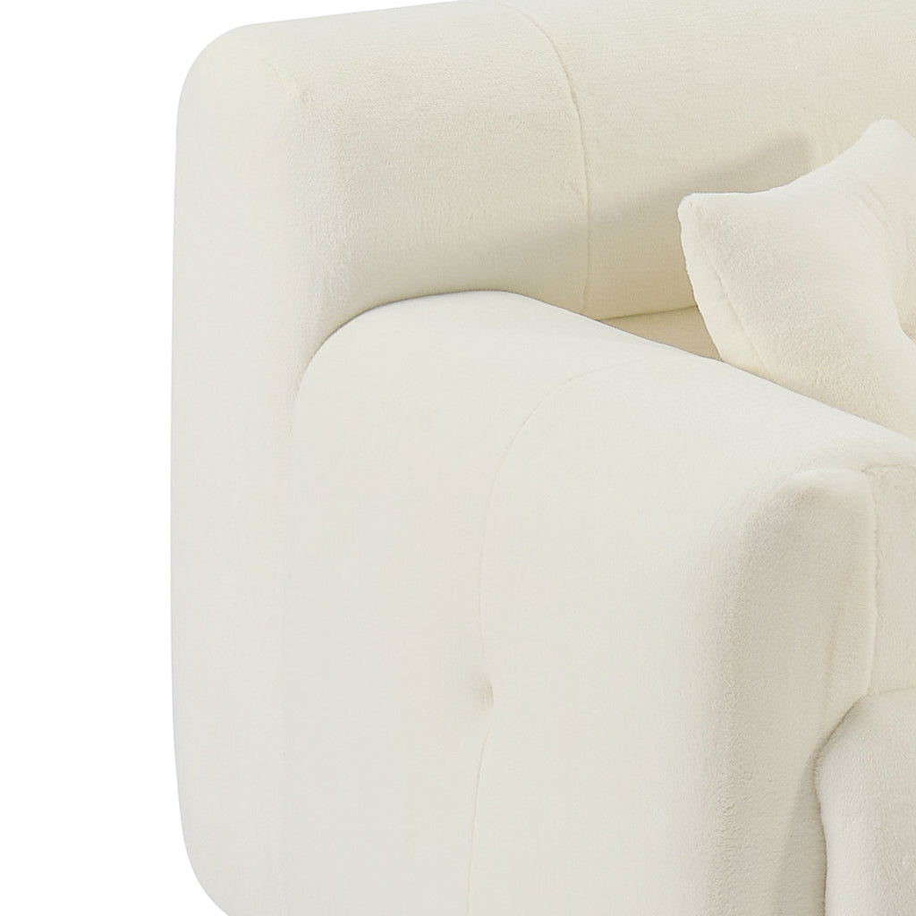 Soft Thick Fuzzy Faux Rabbit Fur Sofa